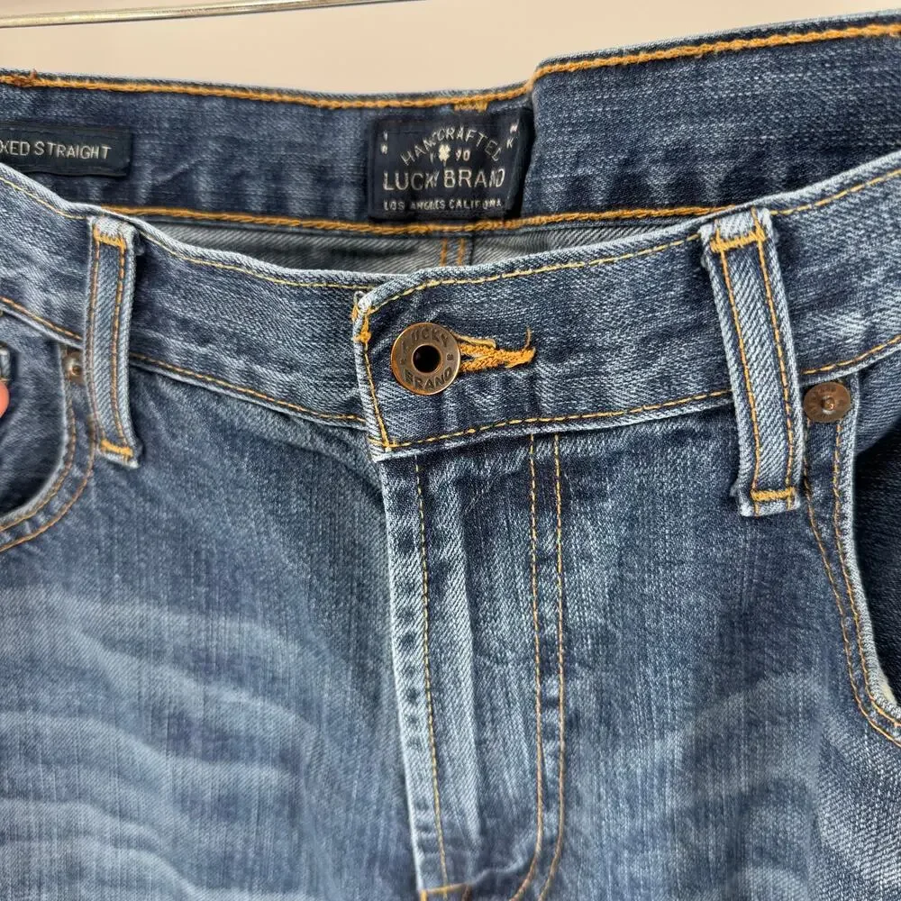 Lucky Brand 181 Relaxed Straight Jeans Mens Size 34x32 Medium Wash Denim